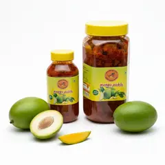 Kathal jackfruit pickle jars with fresh jackfruit